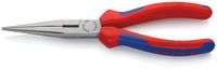 Knipex 261-2200 Flachrundzangr 200mm gerade + Schneide, gerade Backen, rot/blau/silber-grau