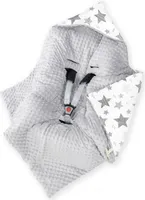 Amilian Baby Einschlagdecke, Babydecke mit Kapuze, universal für Babyschale, Autositz, Buggy Kinderwagen ca. 90x90 cm, Baby Car Seat Blanket