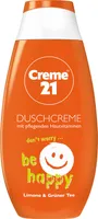 1x Creme 21 Duschcreme BE HAPPY Duschgel 250ml Duft von Limone und Grüner Tee mit pflegenden Hautvitaminen Creme21
