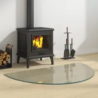 vidaXL Sklenená ochranná doska proti iskrám polkruhová 1000x600 mm