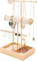 Confibel – Schmuckständer – Schmuckhalter – Schmuck-Organizer – Halter für Uhren/Armbänder/Halsketten – Schmuckständer – Gold
