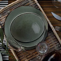 Hermia Concept, Kütahya Porselen,(24 kusů), Večeře , Zelená, 100% porcelán