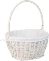 WANDERLUST DECO Runder Markkorb mit weißem Futter 28x28x15-33h cm
