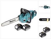 Makita DUC 353 T2 Akku Kettensäge 36V ( 2x18V ) Brushless 35 cm  + 2x 5,0 Ah Akku - ohne Ladegerät