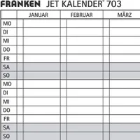 Roční plánovač FRANKEN JetKalender® 703, měsíční členění 90,0 x 60,0 cm