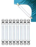 ALSTER HERZ® 8 Stück Spannbettlaken Spannbetttuch-Spanner, Bettlaken-Clips Riemen Lakenhalter, H0134