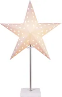 Best Season Standleuchte "Star" Materal: Metall/Holz/Papier, ca. 67x43cm, Farbe: beige/weis, 233-06