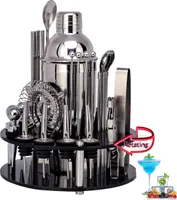30 kusov baru Cocktail Shaker Cocktail Set Boston Shaker Drink Making Kit Mixer z nehrdzavejúcej ocele Darčeková barová sada,
