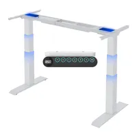 FLEXISPOT E6 Höhenverstellbarer Schreibtisch mit 2 Motoren, 160 kg Tragkraft, Anti-Kollisionsschutz, 4 Memory-Steuerung & USB, 3-stufig (Weiß)