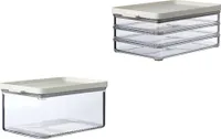 Mepal 2-tlg. Frischhaltedosen Starter-Set Meat and Cheese Omnia Vorratsdose - Käsedose - ideal für die Aufbewahrung von Lebensmitteln - Luftdicht & spülmaschinenfest - Nordic White