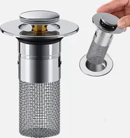 Abflussstopfen Waschbecken mit Haarsieb, Waschbeckenstöpsel für 34-40mm Abfluss Ablauf, Universal Pop Up Abflusssieb