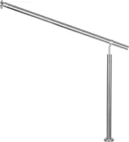 Edelstahl Handlauf Treppengeländer Geländer für Treppe Treppen mit Wandhalter seitliche Montage Wand Halterung Auswahl Länge mit Montagematerial Handläufe V2Aox, Länge:150 cm