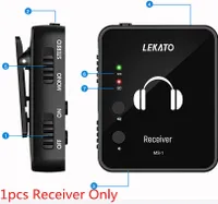 LEKATO 2.4G Kabelloses Gitarrenmonitorsystem, nur Stereo-Einzelempfänger