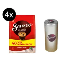 SENSEO Pads Classic Senseopads 4x48 Getränke Kaffeepads XXL Pack + 1 Senseo Dose