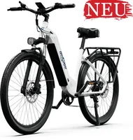 E-Bikes MTB 27,5 Zoll Elektrofahrrad Weiß, Pedelec E-Bike mit 36V/18,2Ah Abnehmbar Akku, 250W Motor, 25km/h, Bluetooth APP, 40-60 km Reichweite