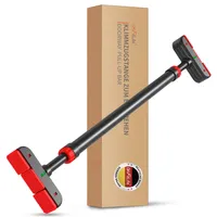 DH FitLife Türreck Klimmzugstange mit Wasserwaage und Federstruktur ohne Schrauben | Pull up bar | Türreck für Krafttraining zum Eindrehen | Reckstange für Tür 72-92cm