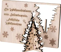 Weihnachtskarte DIY Birkenholz Weihnachtsbaum Weihnachten Holzkarte Aufsteller