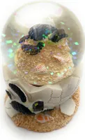 Onwomania Wasser Schildkröte Turtle Höhe 6,5cm Schneekugel Glitzerkugel Kugel schütteln mehrfarbig