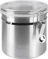 Słoik do przechowywania Metaltex z akrylową pokrywką 1,0 l, Ø 11,8 cm, wys. 12 cm, szaro-srebrny