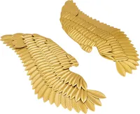 2PCS  Wanddekorationen Gold Metall