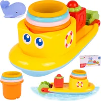 Malplay Badeschiff Badespielzeug Wal, Gießtassen 4 Stuck Babyspielzeug bunte