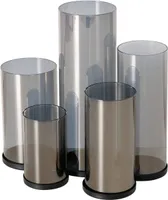 Silberne Kerzenhalter, aus Metall, 4er-Set