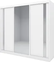 BEAUTYSOFA Schwebetürenschrank GAJA 240cm - modernes 3-türig Schrank mit Spiegel (Weiß)