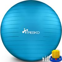 TRESKO Gymnastický míč (modrý, 75 cm) s pumpičkou Fitness míč Jóga míč Sedací míč Sportovní míč Pilates míč Sportovní míč