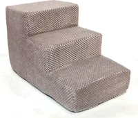 Hundetreppe Haustiertreppe Haustier Rampe mit 3 Stufen, Farbe:Beige