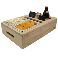 UNUS® Couchbar Bambusholz Snackbox Sofatablett Sofa Getränkehalter Snackschalen