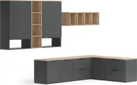 Vicco Wohnwand Wido, 9 Teile, Anthrazit/Sonoma