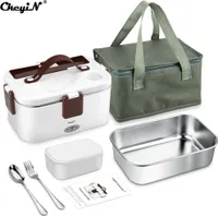 CkeyiN Elektrische Lunchbox, 1800 ml Brotdose für Zuhause und Auto, 80 W, sichere Lunchbox aus lebensmittelechtem Material
