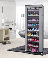 SONGMICS Schuhregal mit 10 Ebenen, 28 x 88 x 160 cm, Schuhschrank,  Schuhaufbewahrung, mit staubdichtem Überzug, Schuh-Organizer, für High  Heels, Sportschuhe, Metallgestell, grau RXJ36G : : Küche, Haushalt  & Wohnen