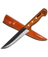 Pirge Elite Handgeschmiedet Schlachtermesser mit Lederscheide 16.5 cm Metzgermesser
