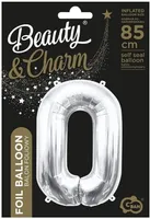 Balon foliowy B&C cyfra 0 srebrna 85cm