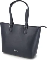 Kaerlek Damen Shopper Schultertasche Dunkelblau Kunstleder-