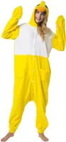 Katara 1744 -  Küken gelb/weiß L (165-175cm), Jumpsuit, Onesie, Karneval, Overall, Party, Karnevals-Kostüm, Verkleidung zum Fasching, Schlafanzug, Hausanzug, Jogginganzug, Cosplay, Tierkostüm für Erwachsene