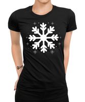 Schneeflocke - Weihnachten X-mas Weihnachtsgeschenk Damen T-Shirt, Schwarz, M