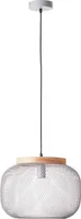 Brilliant Pendelleuchte Giada H 113 cm, D 40 cm, E27, kürzbar, Metall/Holz, hell grau/braun