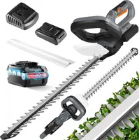 MASKO® Akku Heckenschere Profi Hecken & Strauchschere 57cm Schnittlänge Inkl. 21V Akku 2,0 Ah & Ladegerät kabellos Elektro-Heckenschere 27mm Zahnabstand Dual Schnittklingen Verstellbarer Griff