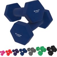 2er Set Hanteln Neopren Kurzhanteln Gewichte für Gymnastik Aerobic Fitness Hantelset Hantel 2x 2,5kg blau