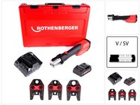 Rothenberger ROMAX 4000 Set SV15-22-28mm Akku Pressmaschine + 1x Akku 4,0Ah + Ladegerät + Pressbacken + Koffer ( 1000001924 )