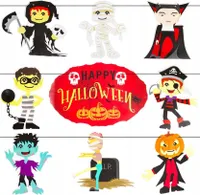 Papiergirlande Halloween Vampir Hexe Geist