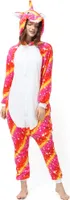 Katara 1744 -  Einhorn Pink/Gelb Sterne S (145-155cm), Jumpsuit, Onesie, Karneval, Overall, Party, Karnevals-Kostüm, Verkleidung zum Fasching, Schlafanzug, Hausanzug, Jogginganzug, Cosplay, Tierkostüm für Erwachsene