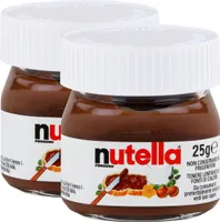 Ferrero Nutella Mini Glas Brotaufstrich Schokolade 25g - Nuss-Nougat (2er Pack)