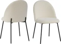 SIT Möbel Stuhl im 2er-Set | Bezug Bouclé Stoff beige | 4-Fuß-Gestell Metall schwarz | B 49 x T 47,5 x H 84 cm | 02412-03 | Serie SIT&CHAIRS