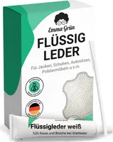 Emma Grün® Flüssigleder Reparatur Set weiß 7ml | Leder Kratzer entfernen | Leder & Kunstleder Reparatur für Sofa, Autositze & Schuhe
