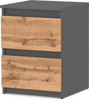 STIV Möbel | LOFT NACHTTISCH 40 CM GRAU MATT EICHE WOTAN GROSSER SCHLAFZIMMER NACHTTISCH