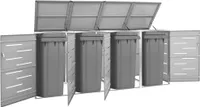 Box na odpadky pro 4 koše 276,5x77,5x115,5 cm nerezová ocel