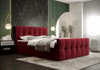 Boxspringová posteľ s úložným priestorom ELIONE - 200x200, červená